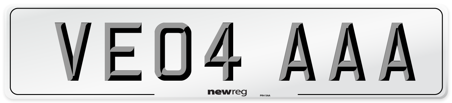 VE04 AAA Number Plate from New Reg